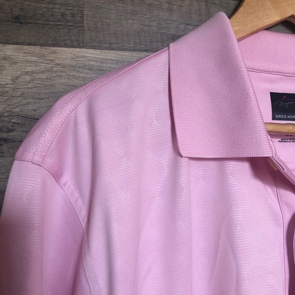 Greg Norman Pink Golf Polo Play Dry Shirt Large - Picture 2 of 7